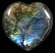 Flashy Polished Labradorite Heart #58891-1
